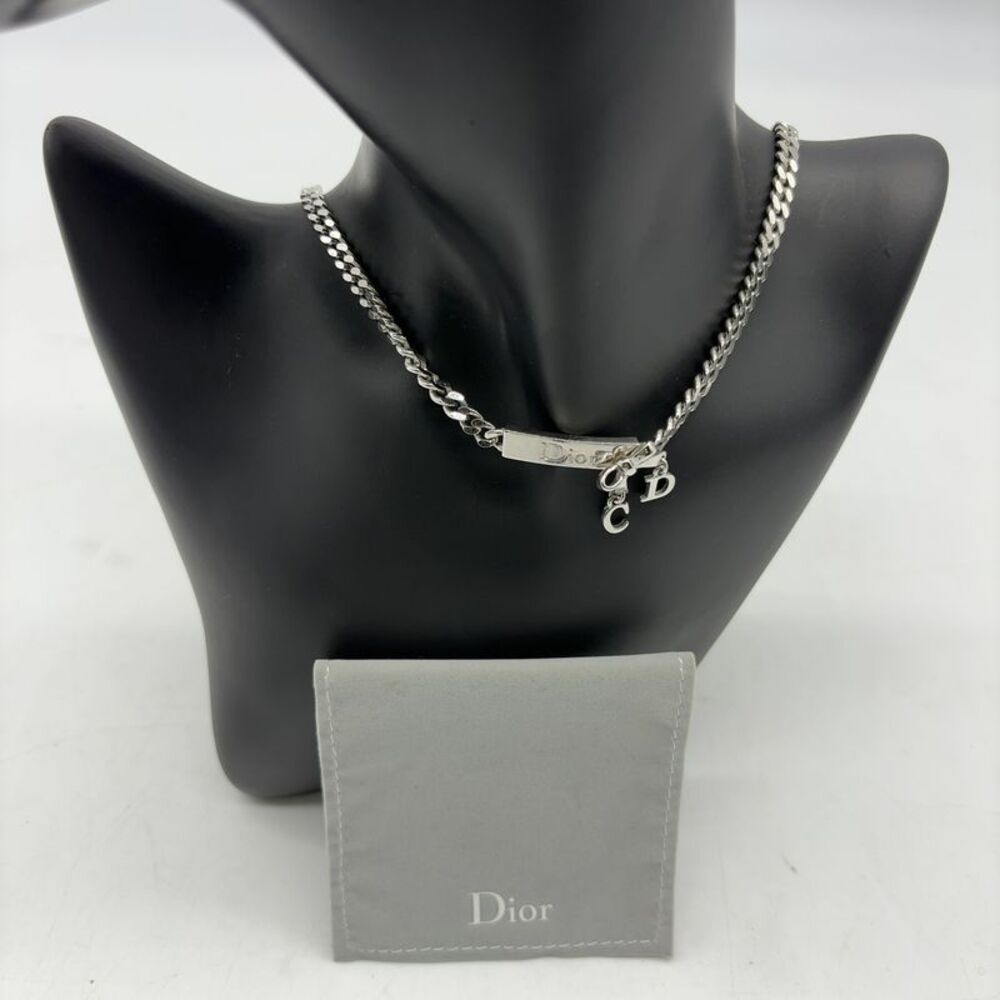 Dior Bar Necklace with C and D Charms